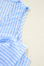 Load image into Gallery viewer, Sky Blue Stripe V Neck Bowknot Crop Tank and Shorts Set