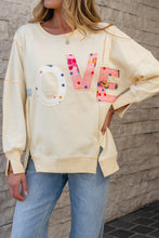 Load image into Gallery viewer, Apricot LOVE PATCH Graphic Oversized Sweatshirt