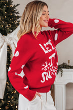 Load image into Gallery viewer, Red Dahlia LET IT SNOW Graphic Christmas Holiday Loose Sweater