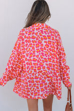 Cargar imagen en el visor de la galería, Rose Leopard Printed Button Up Loose Shirt