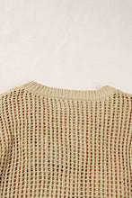 Load image into Gallery viewer, Light French Beige Crochet Flower Hollow-out Sweater T Shirt