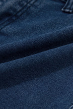 Cargar imagen en el visor de la galería, Sail Blue Scalloped Hemline Acid Wash High Waist Denim Shorts