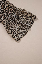 Load image into Gallery viewer, Khaki Leopard 3/4 Sleeve V Neck Swing Dress