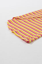 Load image into Gallery viewer, Yellow Stripe Rainbow Tee Tasseled String Wide Leg Pants Set