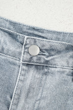 Load image into Gallery viewer, Dusk Blue Scalloped Hemline Acid Wash High Waist Denim Shorts