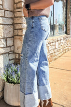 Load image into Gallery viewer, Ashleigh Blue Mineral Wash Bottom Cuff Distressed Wide Leg Jeans