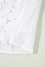 Load image into Gallery viewer, Beige Embroidered Mesh Flounce Sleeve Blouse