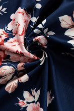 Load image into Gallery viewer, Blue Ruffle Off Shoulder Flounce Sleeve Floral Blouse