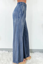 Load image into Gallery viewer, Dusk Blue Acid Wash Wide Leg High Waist Jeans