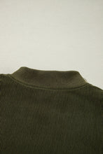 Load image into Gallery viewer, Mist Green Corduroy Fleece Patchwork Buttoned Bomber Jacket