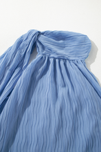 Load image into Gallery viewer, Myosotis Textured Pleated Tied Mock Neck Flowy Tank Top