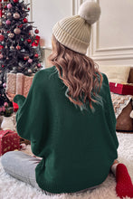 Load image into Gallery viewer, Red Merry Letter Embroidered High Neck Sweater