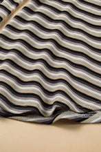 Load image into Gallery viewer, Black Stripe Rainbow Tee Tasseled String Wide Leg Pants Set