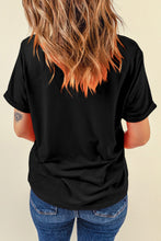 Load image into Gallery viewer, Black Nightmare Before Coffee Skull Checkerboard Graphic Halloween Tee