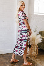 Load image into Gallery viewer, Beige Western Aztec Printed Long T-shirt Dress
