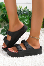 Cargar imagen en el visor de la galería, Black Double-buckle EVA Slippers