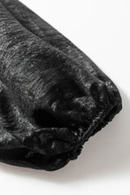 Load image into Gallery viewer, Black Metallic Sheen Puff Sleeve Button Up Mini Shirt Dress