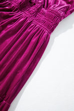 Load image into Gallery viewer, Red Dahlia Velvet Short Sleeve Shirred Waist Tiered Maxi Dress