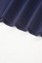 Load image into Gallery viewer, Navy Blue Raw Hem Loose Tee and Wide Leg Pants Set