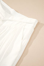 Load image into Gallery viewer, White Solid Drop Waist Pleated Wide Leg Casual Pants