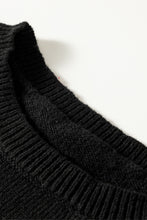 Load image into Gallery viewer, Black Holly Jolly Round Neck Casual Sweater