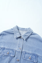 Load image into Gallery viewer, Khaki Plaid Patchwork Buttoned Oversized Denim Jacket