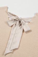Load image into Gallery viewer, Apricot Lantern Sleeve V Neck Knot Back Sweater