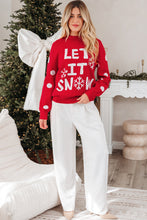 Load image into Gallery viewer, Red Dahlia LET IT SNOW Graphic Christmas Holiday Loose Sweater