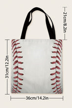 Cargar imagen en el visor de la galería, White Baseball Print Canvas Tote Bag