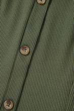 Load image into Gallery viewer, Guacamole Green Rib Knit Square Neck Buttoned Long Sleeve Mini Dress