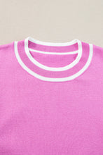 Load image into Gallery viewer, Bonbon Edge Piping Ruffled Sleeve Round Neck Knit Top