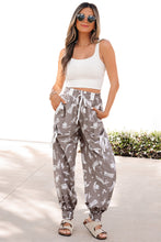Cargar imagen en el visor de la galería, Khaki Western Cactus Cowgirl Hat Boot Printed Vintage Drawstring Jogger Pants