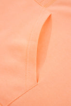 Load image into Gallery viewer, Grapefruit Orange Plaid Floral Patchwork Kangaroo Pocket Hooded Long Sleeve Top