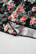 Load image into Gallery viewer, Black Floral Mesh Sheer Long Sleeve Top