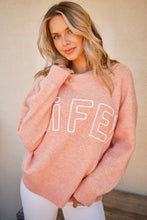 Load image into Gallery viewer, And The Why WIFEY & Heart Round Neck Sweater