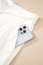 Load image into Gallery viewer, White Solid Drop Waist Pleated Wide Leg Casual Pants