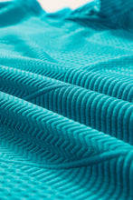 Load image into Gallery viewer, Teal Textured Ruffle Split Top and Drawstring Shorts