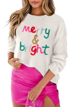 Load image into Gallery viewer, Black Holly Jolly Round Neck Casual Sweater