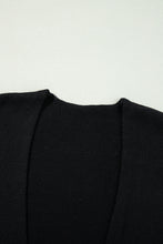 Cargar imagen en el visor de la galería, Black Floral Print Knitted Open Front Loose Cardigan