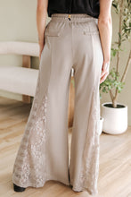 Cargar imagen en el visor de la galería, Smoke Gray Boho Lace Patchwork Wide Leg High Waist Pants