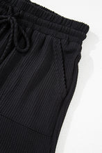 Load image into Gallery viewer, Black Corded MERRY Graphic Long Sleeve Top and Shorts Set