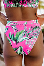Load image into Gallery viewer, Rose Tropical Print Textured Bikini Bottoms