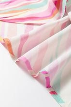 Load image into Gallery viewer, Multicolour Abstract Print High Low Short Sleeve Blouse