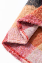 Load image into Gallery viewer, Orange Plaid Print Flap Pockets Buttoned Casual Plus Size Jacket