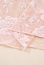 Load image into Gallery viewer, Apricot Pink Sheer Floral Lace Mesh Mock Neck Long Sleeve Top