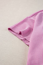 Load image into Gallery viewer, Phalaenopsis Ribbed Knit T Shirt and Shorts Plus Size Lounge Set