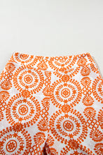 Load image into Gallery viewer, Orange Boho Retro Flower Print Wide Leg Pants