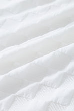 Load image into Gallery viewer, White Textured Split Neck Top and Drawstring Shorts Set