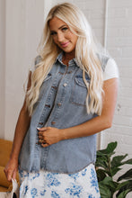 Load image into Gallery viewer, Beau Blue Denim Flap Pocket Curved Hem Shirt Vest