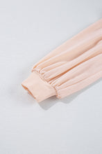 Load image into Gallery viewer, Parchment Embroidered Bow Lantern Sleeve Oversized Pullover Sweatshirt